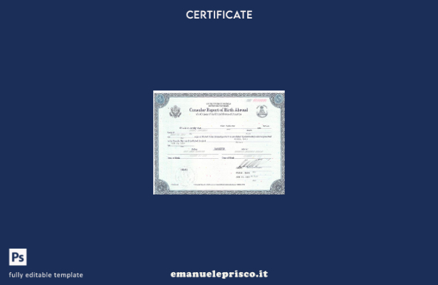 modello di certificato di nascita all'estero del Dipartimento di Stato degli Sta